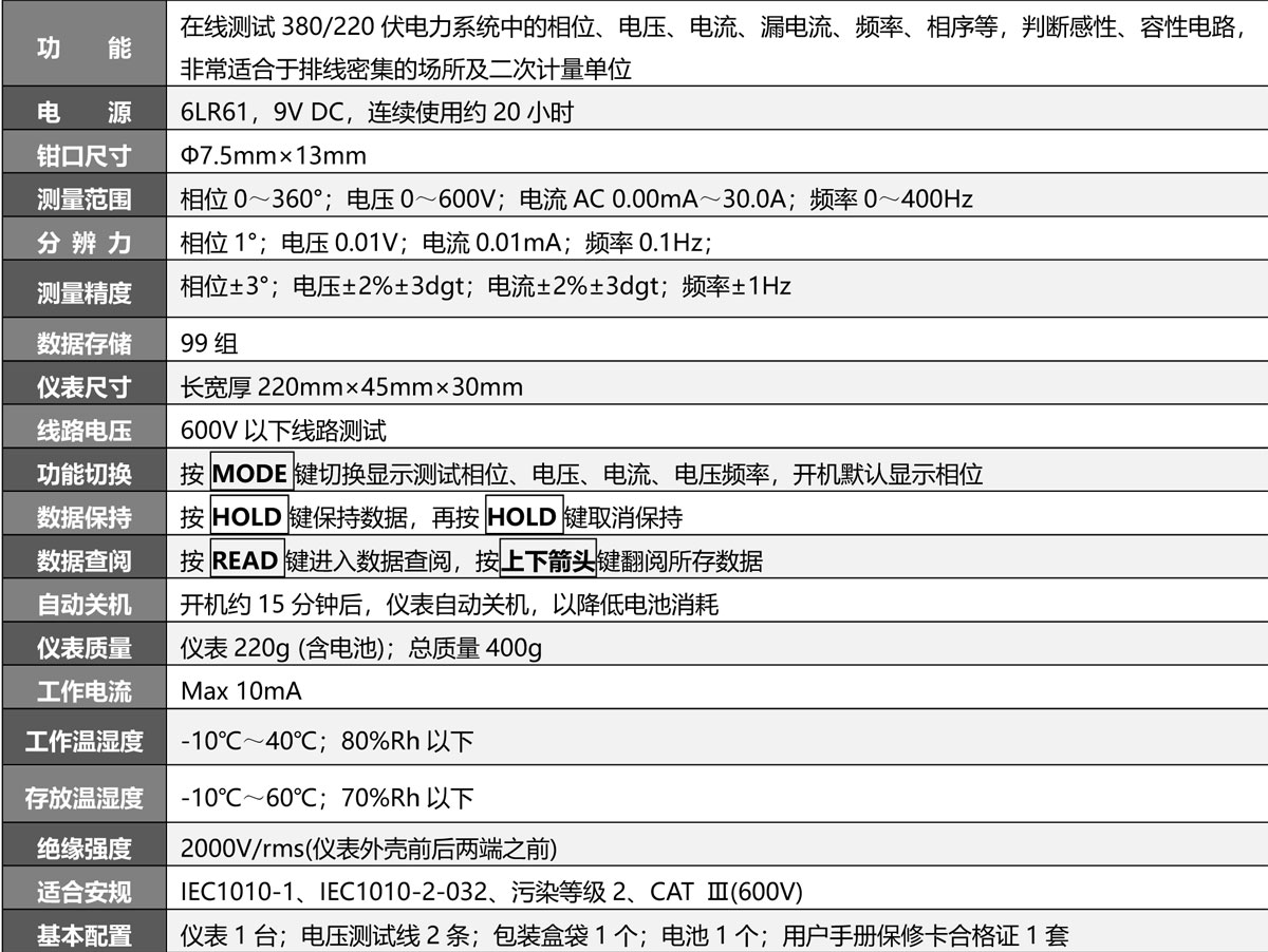 S210单钳相位伏安表
