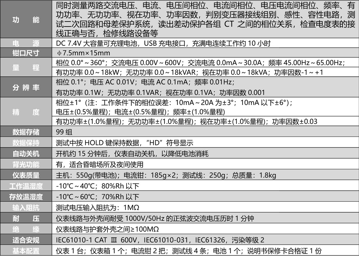 S220B 双钳智能相位伏安表